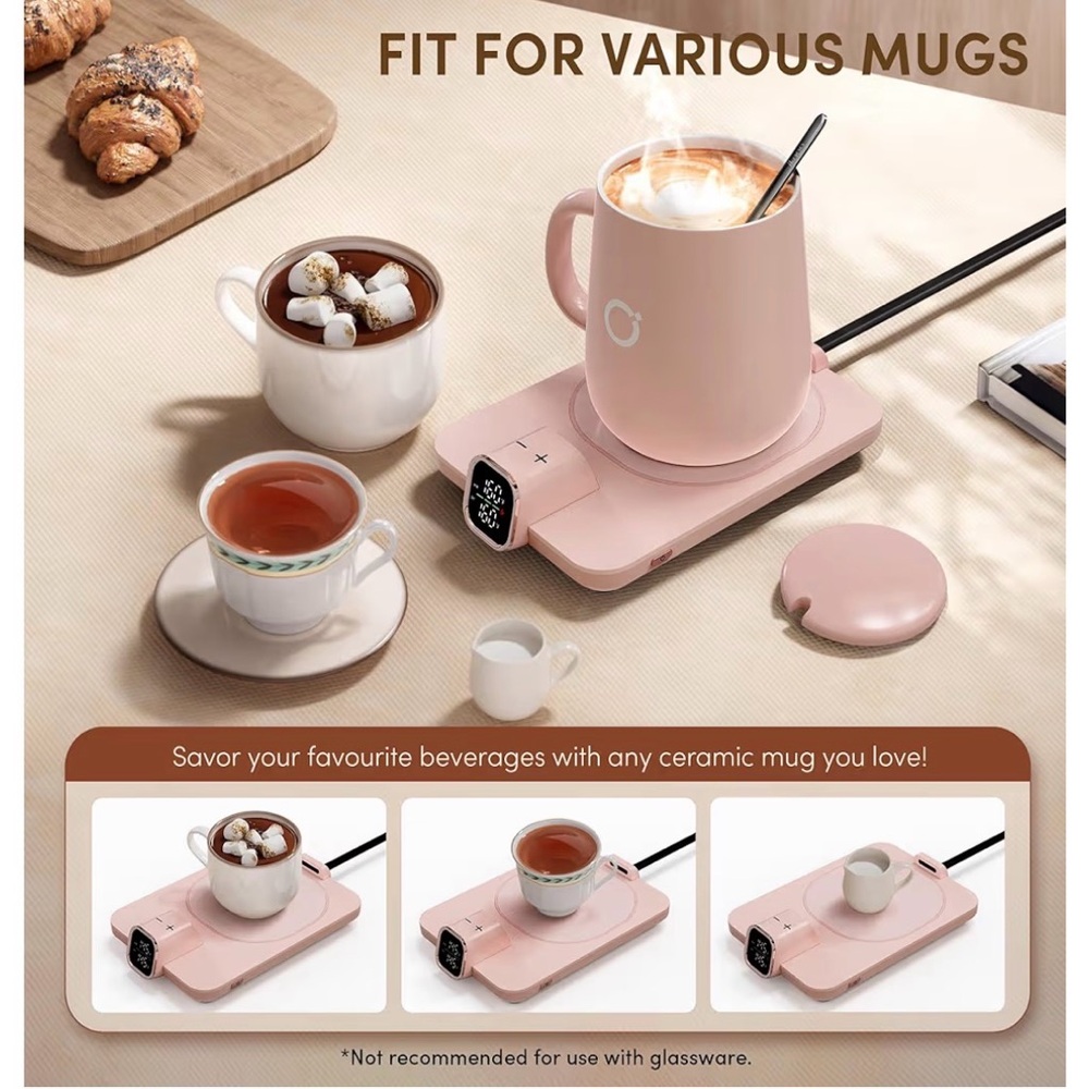 NWT unopened Rose Pink Electric Mug Warmer with Matching Tumbler - Picture 7 of 10